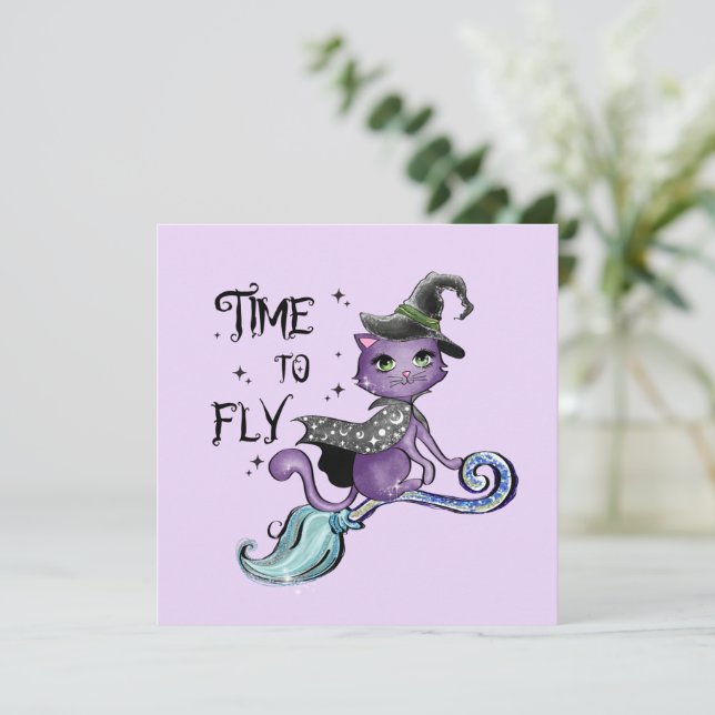 Cute Flying Witch Cat | Time To Fly (Standing Front)