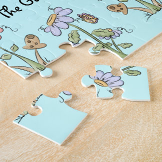Cute Folk Art Bees Daisies Butterflies Get Well Jigsaw Puzzle