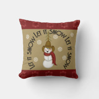 Cute Folk Art Cowboy Snowman Christmas