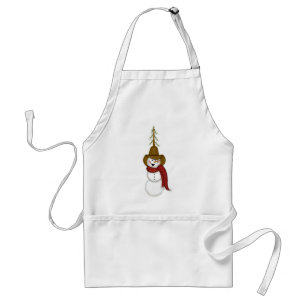 Cute Folk Art Cowboy Snowman Standard Apron
