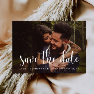 Cute font Save the date photo card