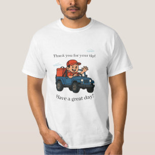 Cute Food Delivery Driver Cartoon Jeep T-Shirt