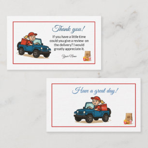Cute Food Delivery Driver Thank You Card for Deliv
