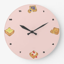 Cute Food Illustration Wall Clock 