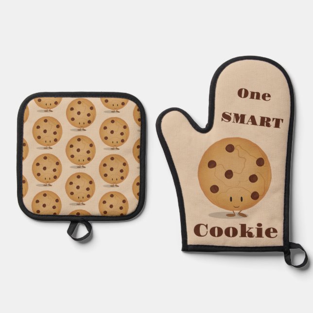 Cute Food Smart Cookie Oven Mitt & Pot Holder Set (Front)
