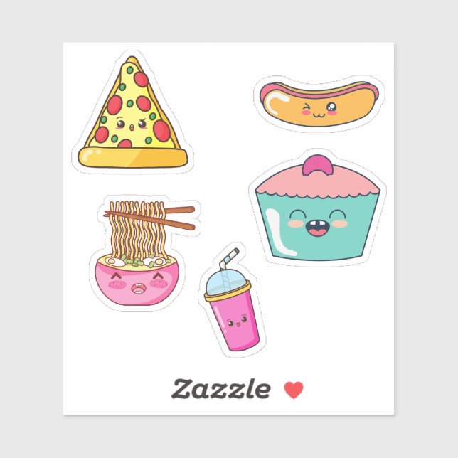 Cute Food Stickers (Sheet)