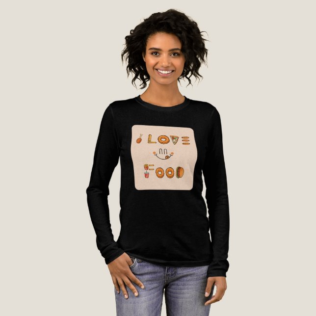 Cute Foodie Design with Pizza, Doughnuts, Burger & Tri-Blend Shirt (Full Front)