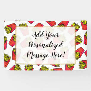 Cute Foodie French Fries Pattern Banner