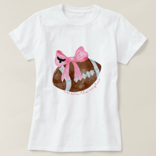 Cute Football Mum Shirt, Custom Mascot Bow Shirt, T-Shirt