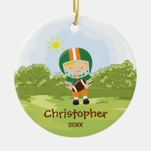 Cute Football Player Sport Christmas Ornament