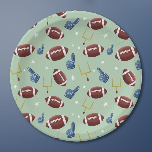 Cute Football Sport Pattern Paper Plate (Creator Uploaded)