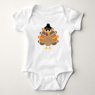 Cute Football Turkey Thanksgiving Day Baby Gift Baby Bodysuit