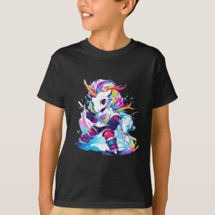Cute Footll Sport Ice Hockey Unicorn T-Shirt