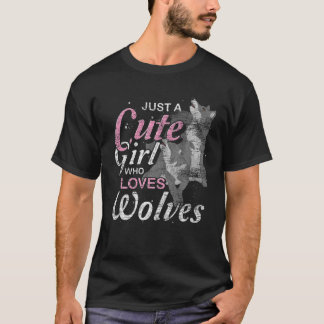 Cute Forest Animal Lover Girls Women Howling Wolf T-Shirt