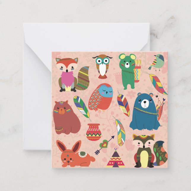 Cute Forest Animals Card (Front)