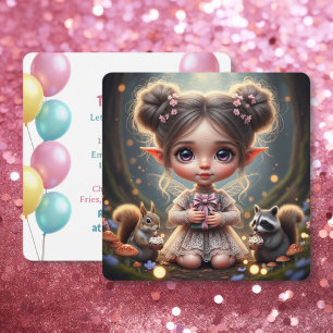 Cute Forest Animals Cottagecore Girl's Birthday Invitation