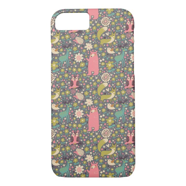 Cute Forest Animals Pattern Case-Mate iPhone Case (Back)