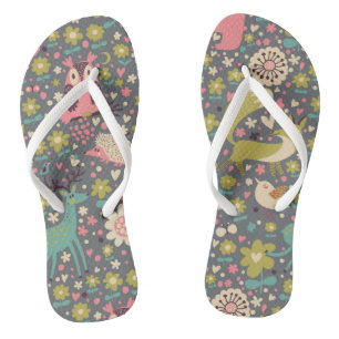 Cute Forest Animals Pattern Jandals