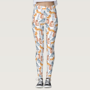 Cute Forest Animals Pattern  Leggings