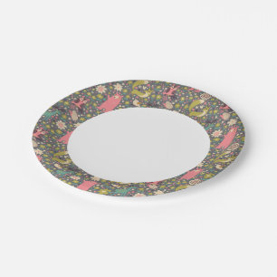Cute Forest Animals Pattern Paper Plate