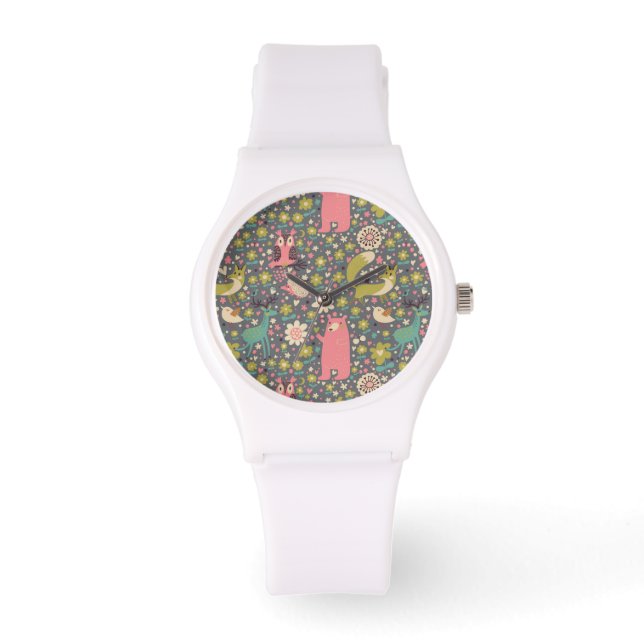Cute Forest Animals Pattern Watch (Front)