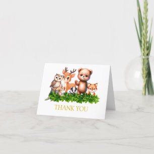 Cute Forest Animals  Thank You Card