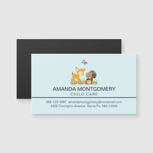 Cute Forest Animals Whimsical Cartoon (Front/Back)