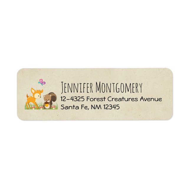 Cute Forest Animals Whimsical Cartoon (Front)