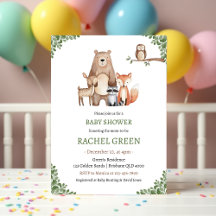 Cute Forest Animals Woodland Baby Shower