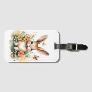 Cute Forest baby bunny Pints Nursery Art Luggage Tag