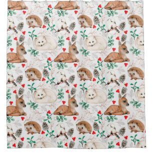 Cute Forest Critters Shower Curtain
