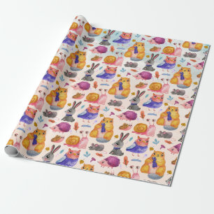Cute Forest Critters Wrapping Paper