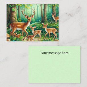 Cute Forest deer lovers add message Card