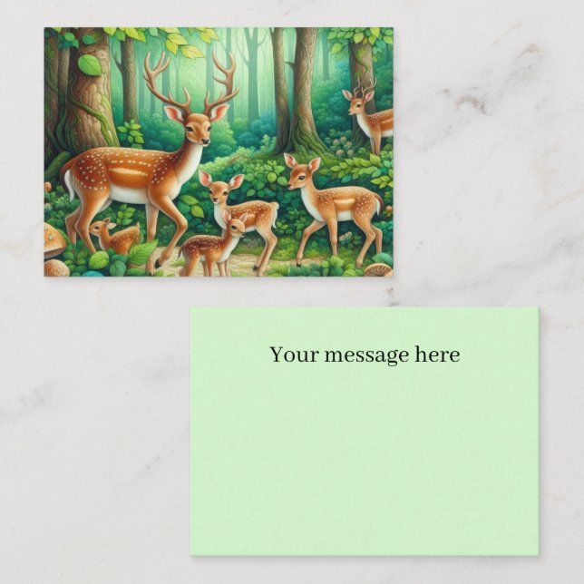 Cute Forest deer lovers add message Card (Front/Back)