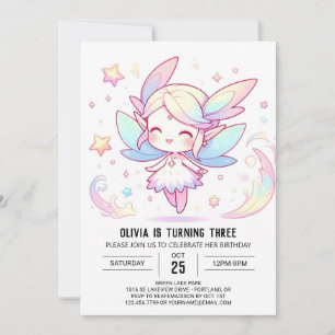 Cute Forest Fairy Birthday Invitation