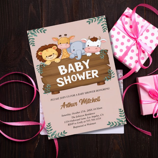 Cute Forest Friends Baby Shower Invitation (Creator Uploaded)
