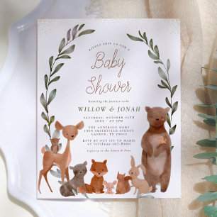 Cute Forest Friends & Greenery Budget Baby Shower