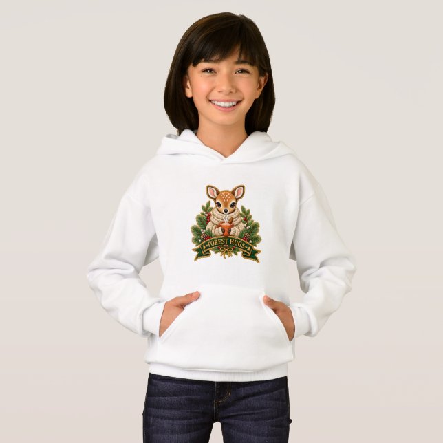 Cute Forest Hugs Baby Deer Holiday (Front Full)