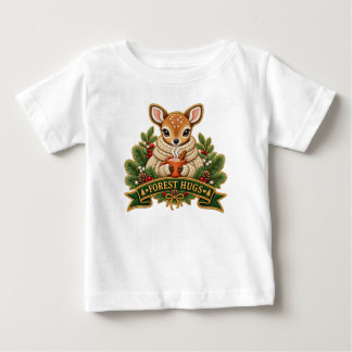 Cute Forest Hugs Baby Deer Toddler White T-Shirt
