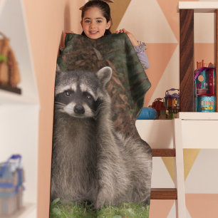 Cute Forest Racoon Wildlife Photo Fleece Blanket