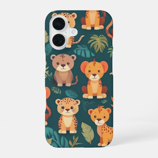 Cute Forest wild theme  iPhone 16 Case (Back)