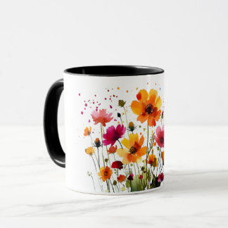 Cute forest wildlife and spring flowers coffee mug
