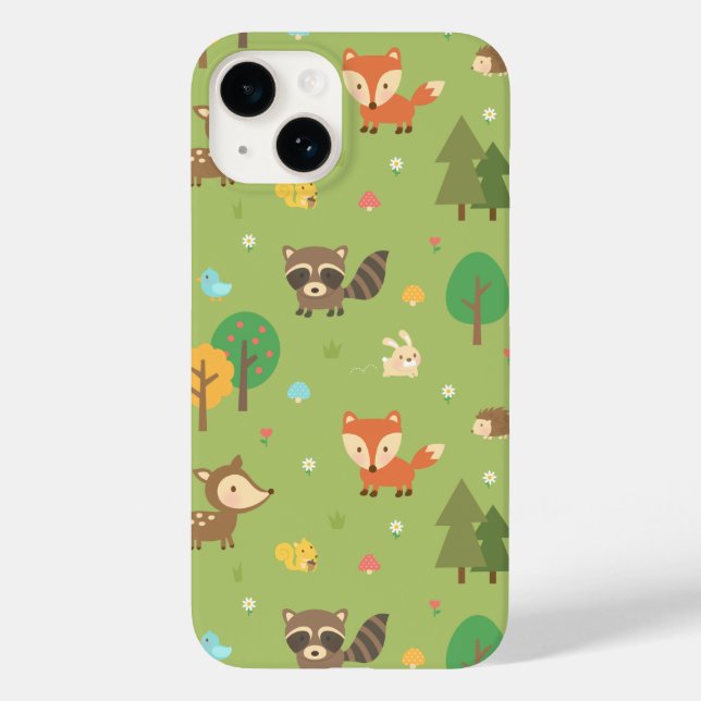 Cute Forest Woodland Animal Pattern Case-Mate iPhone Case (Back)