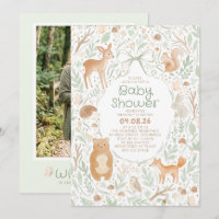 Cute Forest Woodland Animals Baby Shower Photo