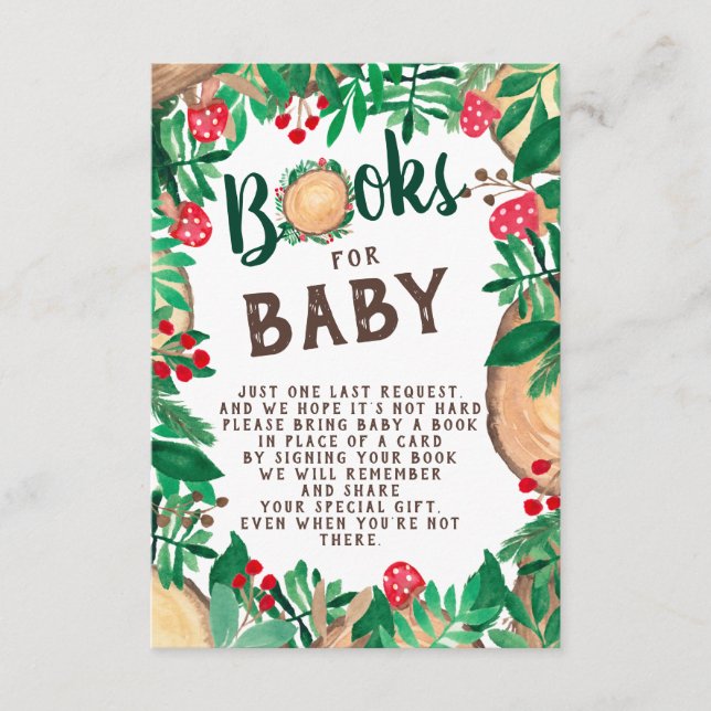 Cute forest woodland books for baby enclosure card (Front)