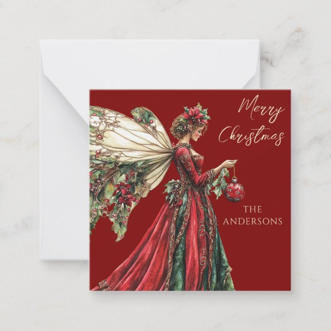 Cute Forestcore Holiday Fairy Holiday  Card (Front)