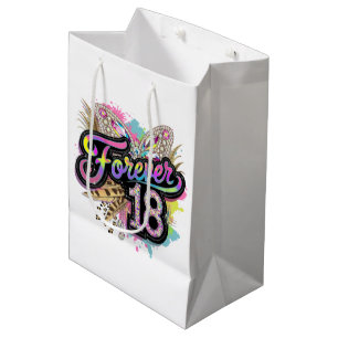 Cute forever 18th Birthday lady's  Medium Gift Bag