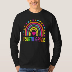 Cute Fourth Grade Rainbow Girls Kids Teacher Team T-Shirt