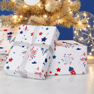 Cute Fourth of July Patriotic Pattern Wrapping Paper