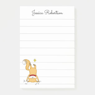 Cute Fox and Butterfly Personalized Name Post-it Notes
